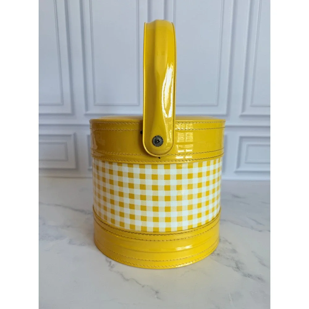 VTG 1950s Georges Briard MCM Retro Yellow Gingham Vinyl 7